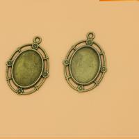 Zinc Alloy vedhæng Cabochon Setting, mode smykker & flad bagside, 100PC/Lot, Solgt af Lot