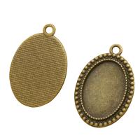 Zinc Alloy vedhæng Cabochon Setting, mode smykker & flad bagside, 100PC/Lot, Solgt af Lot