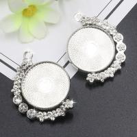 Zinc Alloy Pendant Cabochon Setting fashion jewelry & flat back & with rhinestone 30mm Sold By Lot