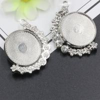 Zinc Alloy vedhæng Cabochon Setting, mode smykker & med rhinestone, flere farver til valg, 25mm, 10PC/Lot, Solgt af Lot