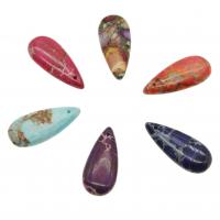 Imperial Jasper Pendler, Impression Jasper, Teardrop, flere farver til valg, 36x16x7mm, Hole:Ca. 1mm, Solgt af PC