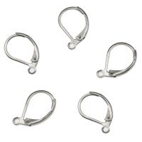 Inox alavanca traseira brinco componente, aço inoxidável, com loop, cor original, 16x15x2mm, Buraco:Aprox 1.5mm, 200PCs/Bag, vendido por Bag