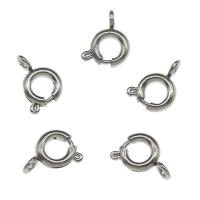 Stainless Steel Spring Ring Lukko, Ruostumaton teräs, erikokoisia valinnalle, alkuperäinen väri, 50PC/laukku, Myymät laukku