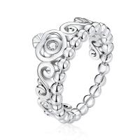 Cubic Zirconia Micro bane Sterling sølv ringe, Messing, platineret, forskellig størrelse for valg & Micro Pave cubic zirconia & for kvinde, nikkel, bly & cadmium fri, 2.50mm, Størrelse:5-9, Solgt af PC