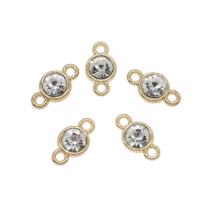 Zinc Alloy Connector gold color plated with rhinestone & 1/1 loop nickel lead & cadmium free Approx 1.5mm Approx Sold By Bag