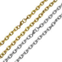 Stainless Steel Chain Ogrlica, Nehrđajući čelik, pozlaćen, modni nakit & bez spolne razlike & rubnik lanac, više boja za izbor, 10mm,7mm, Prodano Per Približno 23 inčni Strand