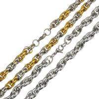 Stainless Steel Chain Ogrlica, Nehrđajući čelik, pozlaćen, modni nakit & bez spolne razlike, više boja za izbor, 9mm, Prodano Per Približno 23 inčni Strand