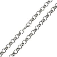 Stainless Steel Chain Ogrlica, Nehrđajući čelik, modni nakit & bez spolne razlike & Rolo lanac, izvorna boja, 8mm, Prodano Per Približno 23 inčni Strand