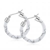 Acier inoxydable Levier Retour Earring, avec résine, pour femme & avec strass, plus de couleurs à choisir, 5x29mm, Vendu par paire