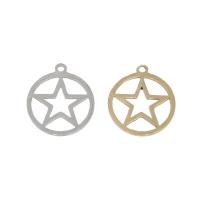 Edelstahl Schmuck Anhänger, Pentagram, plattiert, keine, 17.50x15.50x1mm, Bohrung:ca. 1mm, 10PCs/Tasche, verkauft von Tasche