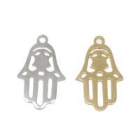 Ciondoli gioielli in acciaio inox, Hamsa, placcato, nessuno, 19x12x1mm, Foro:Appross. 1mm, 10PC/borsa, Venduto da borsa