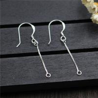 925 Sterling Silver Hook earring, plátáilte, DIY, dathanna níos mó le haghaidh rogha, 0.6x15mm, 23x0.7mm, Díolta De réir Péire