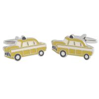 Cufflinks Brass Car epoxy gel for man yellow nickel lead & cadmium free 5-10mm Sold By Pair