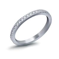 Cubic Zirconia rustfrit stål fingre Ringe, Stainless Steel, forgyldt, forskellig størrelse for valg & Micro Pave cubic zirconia & for kvinde, nikkel, bly & cadmium fri, 1mm, Størrelse:5-8, Solgt af PC