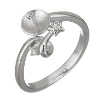 925 sterling silver Fästen Ring, micro bana cubic zirconia, silver, 10mm,5mm,0.8mm, Storlek:5, 5PC/Lot, Säljs av Lot