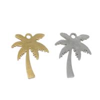 Edelstahl Schmuck Anhänger, Palm Tree, plattiert, keine, 17x13x1mm, Bohrung:ca. 1mm, 10PCs/Tasche, verkauft von Tasche