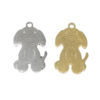 Acciaio inossidabile Animal Ciondoli, acciaio inox, Cane, placcato, nessuno, 18x11x1mm, Foro:Appross. 1mm, 10PC/borsa, Venduto da borsa