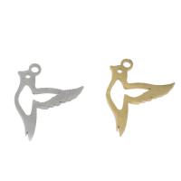 Rustfrit stål Animal Pendler, Stainless Steel, Bird, forgyldt, flere farver til valg, 17x13.50x1mm, Hole:Ca. 1mm, 10pc'er/Bag, Solgt af Bag