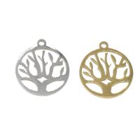 Stainless Steel Pendants Tree plated Approx 1mm Sold By Bag