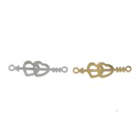 Connettore in acciaio inox, Cuore, placcato, 1/1 anello del connettore, nessuno, 30x9x1mm, Foro:Appross. 1mm, 10PC/borsa, Venduto da borsa