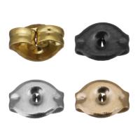 Stainless Steel Korva Nut Component, Ruostumaton teräs, päällystetty, enemmän värejä valinta, 6x4.50x3mm, Reikä:N. 1mm, 100PC/erä, Myymät erä