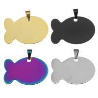 Acciaio inossidabile Animal Ciondoli, acciaio inox, Pesce, placcato, gioielli di moda, nessuno, 38x25x1mm, Foro:Appross. 3.5x6mm, 10PC/lotto, Venduto da lotto