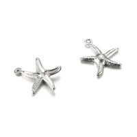 Rustfrit stål smykker Vedhæng, Stainless Steel, Starfish, forskellig størrelse for valg, oprindelige farve, Hole:Ca. 1mm, 50pc'er/Bag, Solgt af Bag