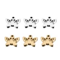 Aço inoxidável animal Pingentes, Borboleta, banhado, vazio, Mais cores pare escolha, 10x10mm, Buraco:Aprox 1.2mm, 50PCs/Bag, vendido por Bag