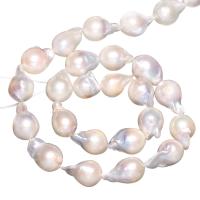 Grânulos de pérolas  cultivadas de água doce de forma de borroco, Pérolas de água doce, naturais, branco, 10-11mm, Buraco:Aprox 0.8mm, vendido para Aprox 15 inchaltura Strand