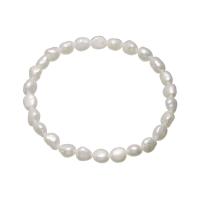 Fionnuisce saothraithe Pearl Bracelet, Pearl Fionnuisce, Prátaí, nádúrtha, do bhean, bán, 5-6mm, Díolta Per Thart 7.5 Inse Snáithe