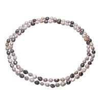 Collier en perles d'eau douce Pull, perle d'eau douce cultivée, pomme de terre, pour femme, multicolore, 10-11mm, Vendu par Environ 48 pouce brin