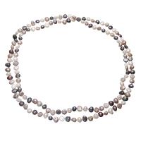 Sötvatten Pearl tröja kedja halsband, Freshwater Pearl, Keishi, för kvinna, fler färger för val, 9-15mm, Såld Per Ca 46 inch Strand