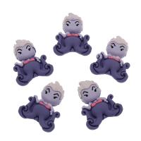 Cartoon Résine Cabochon, Poulpe, DIY, violet, 31x26x7mm, 200PC/sac, Vendu par sac