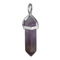 Brass Jewelry Pendants with Amethyst silver color plated fashion jewelry nickel lead & cadmium free Approx Sold By PC