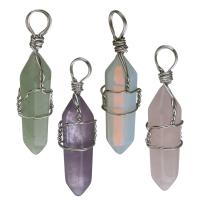 Gemstone Pendants Jewelry Brass with Gemstone silver color plated fashion jewelry nickel lead & cadmium free Approx 4.5mm Sold By PC