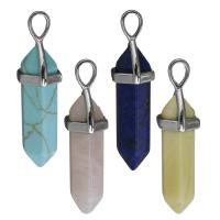 Gemstone Pendants Jewelry Brass with Gemstone silver color plated fashion jewelry nickel lead & cadmium free Approx Sold By PC