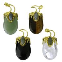 Gemstone Pendants Jewelry Brass with Gemstone gold color plated fashion jewelry nickel lead & cadmium free Approx Sold By PC