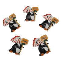 De Cartoon Hars Cabochon, Pinguïn, 32x29x5mm, 200pC's/Bag, Verkocht door Bag