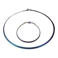 Conjuntos de joyería de acero inoxidable, cuellocuello & pulsera, para mujer, multicolor, 4mm,4mm, Vendido para aproximado 17.5 Inch, aproximado 8 Inch Sarta