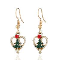 Zinc Alloy Drop Earring plated Christmas Design & enamel nickel lead & cadmium free Sold By Pair