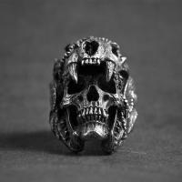 Zinc Alloy Fingerring, Skull, antik sølv farve forgyldt, forskellig størrelse for valg & for mennesket, nikkel, bly & cadmium fri, Solgt af PC