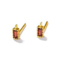 Messing Earring Bericht, gold plated, DIY & met lus & micro pave zirconia, meer kleuren voor de keuze, nikkel, lood en cadmium vrij, 3X7MM, 100paren/Lot, Verkocht door Lot