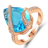 Bague Zircon cubique en laiton, avec zircon cubique, larme, Placage, pour femme, 22mm, Taille:13, Vendu par PC