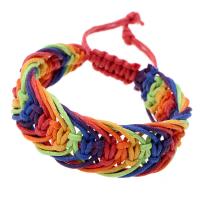 Cuerda de nylon encerado Pulsera de Woven Ball, unisexo & ajustable, multicolor, longitud aproximado 7.5 Inch, 2Strandsfilamento/Grupo, Vendido por Grupo