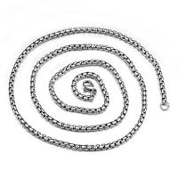 Stainless Steel Chain halskæde, forgyldt, Unisex & forskellig størrelse for valg & boks kæde, flere farver til valg, 25mm, 10Strands/Lot, Solgt af Lot