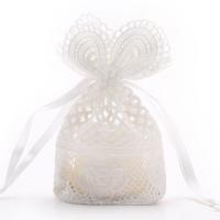 Tissu en coton Sac drawstring, avec Soie de lait, blanc, 100x140mm, 12PC/lot, Vendu par lot