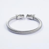 Stainless Steel Cuff Bangle, galvanizált, punk stílus & egynemű, több színt a választás, 24cm, Által értékesített Strand