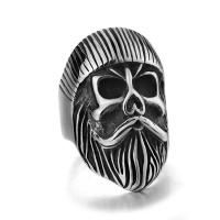 Partículas de acero anillo, Calavera, diverso tamaño para la opción & para hombre & ennegrezca, 34mm, Vendido por UD