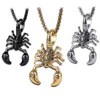 Acier titane Pendentif, scorpion, pour homme, plus de couleurs à choisir, 57mm, 1/PC, Vendu par PC