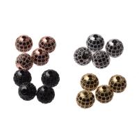 Cubic Zirconia grânulos de latão Micro Pave, cobre, Roda, banhado, micro pavimento em zircônia cúbica, Mais cores pare escolha, níquel, chumbo e cádmio livre, 8mm, Buraco:Aprox 1mm, 3PCs/Bag, vendido por Bag